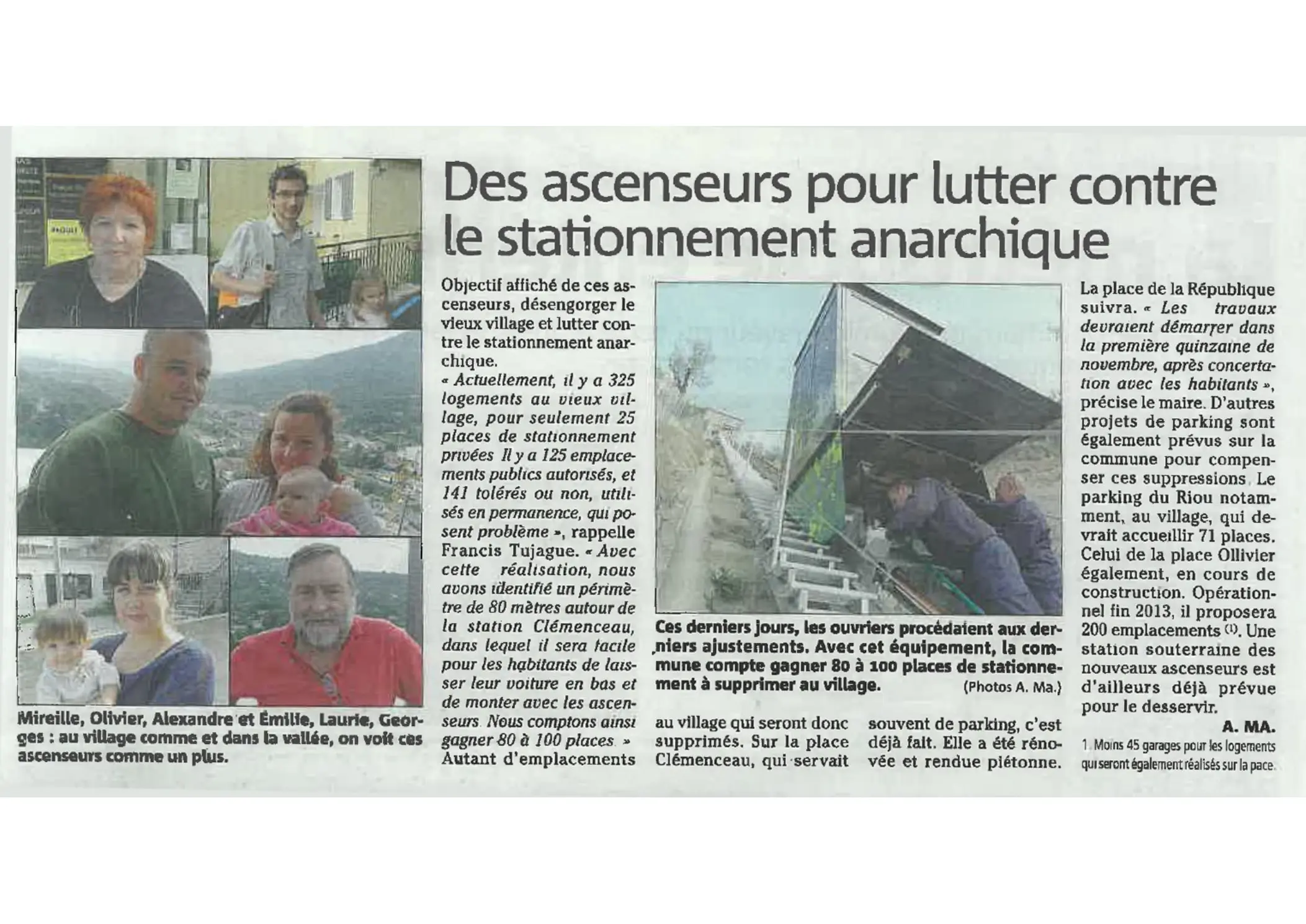 Coupure de presse titrée Des ascenseurs pour lutter contre le stationnement anarchique