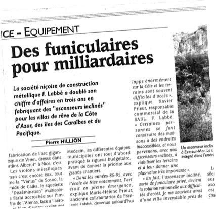 Article sur les funiculaires pour milliardaires